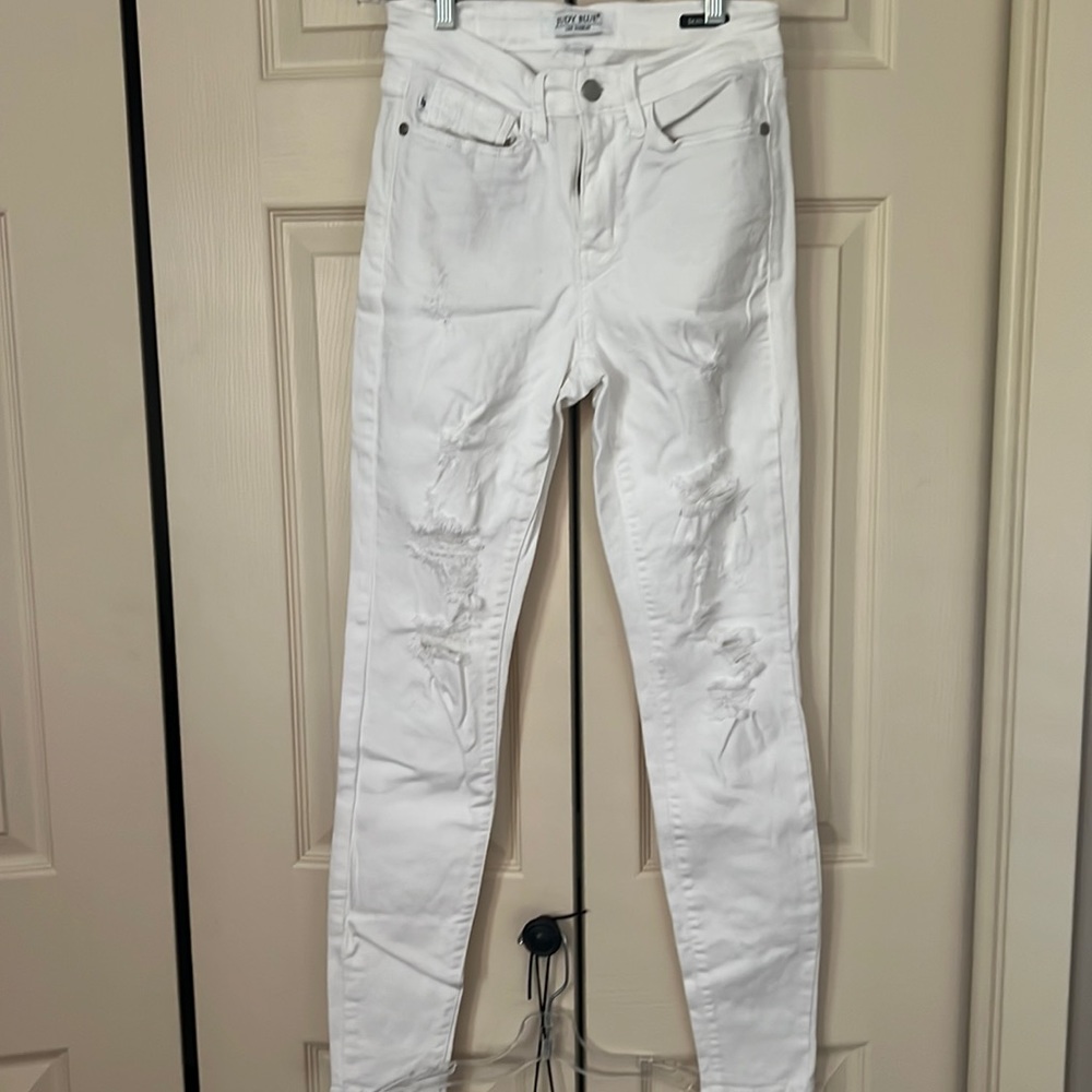 Brand new, white, Judy blue distressed jeans